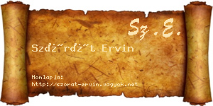 Szórát Ervin névjegykártya