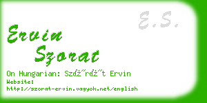 ervin szorat business card